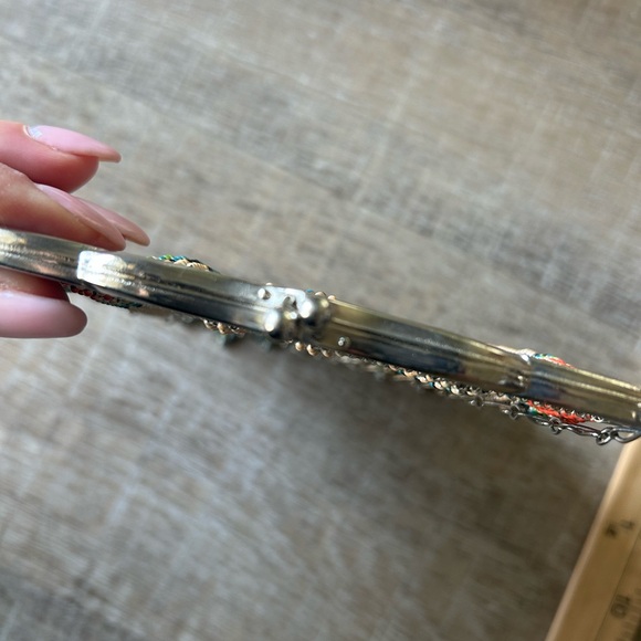 Vintage Whiting & Davis Art Deco Multi color Enameled Mesh Purse Bag RARE MINT - Picture 6 of 13